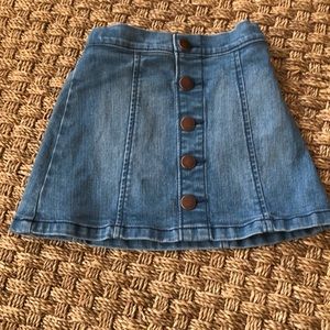 Denim button front skirt
